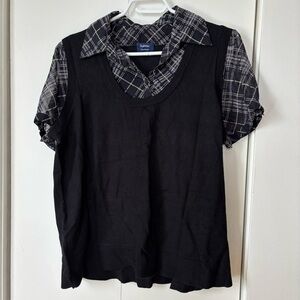 ✨Vintage Preppy Layered Top – Size 2X Petite